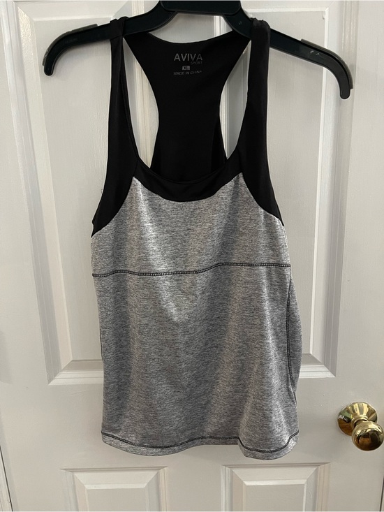 Aviva Tops - Aviva Women's Black and Gray Racerback Tank